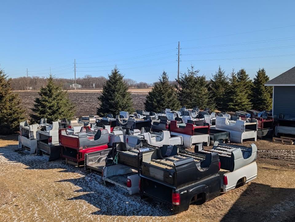 Aerial view of American Truck Beds wholesale lot